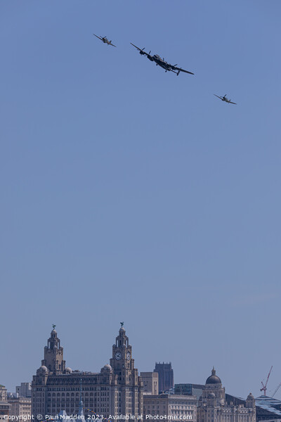 Battle of Britain over the Liver Building Picture Board by Paul Madden