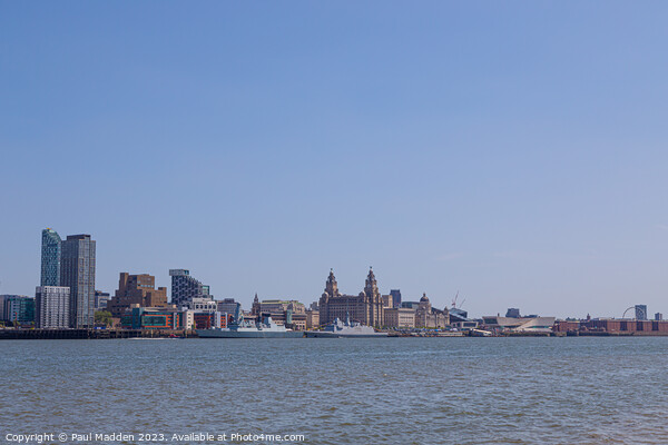 Liverpool waterfront and military ships Picture Board by Paul Madden
