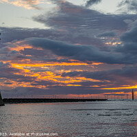 Buy canvas prints of New Brighton lighthouse sunset by Paul Madden