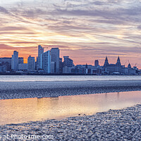 Buy canvas prints of Liverpool waterfront sunrise panorama by Paul Madden