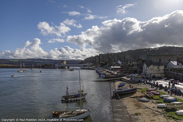 Conwy Marina and Castle Picture Board by Paul Madden