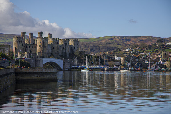 Conwy Marina and Conwy Castle Picture Board by Paul Madden
