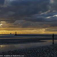 Buy canvas prints of Crosby Beach sunset by Paul Madden