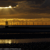 Buy canvas prints of Crosby Beach and the windfarm by Paul Madden