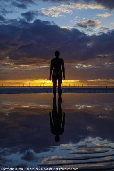 Crosby Beach reflections Picture Board by Paul Madden