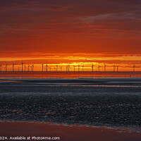 Buy canvas prints of Windfarm at sunset by Paul Madden