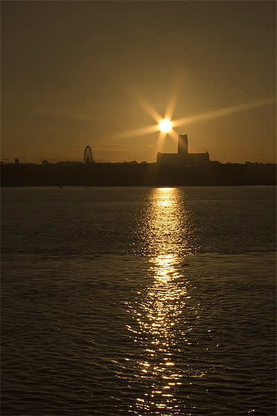 Liverpool Waterfront Sunrise Picture Board by Paul Madden