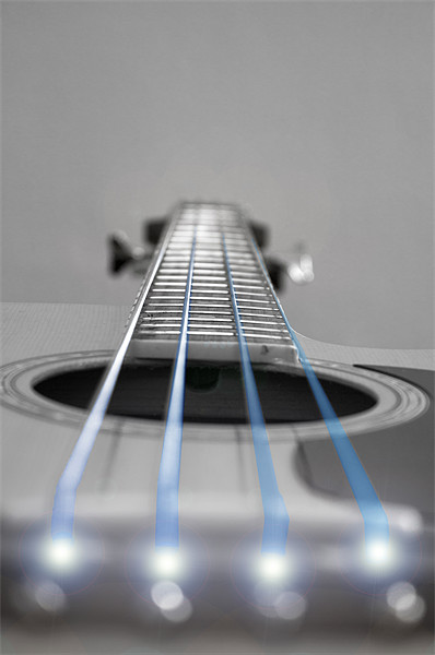 Blue String Bass Picture Board by Paul Madden