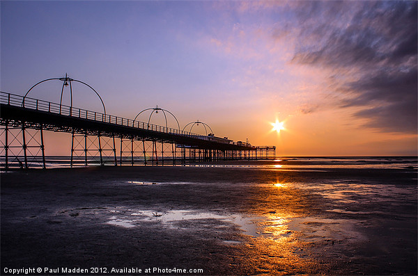 Sunset At Southport Pier Picture Board by Paul Madden
