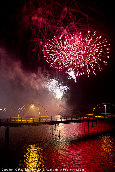 Southport Musical Fireworks Red Picture Board by Paul Madden