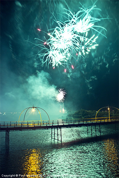 Southport Musical Fireworks green Picture Board by Paul Madden