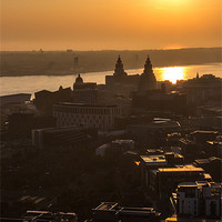 Buy canvas prints of Sunset over Liverpool by Paul Madden