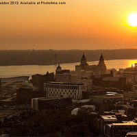 Buy canvas prints of Summer sunset over Liverpool by Paul Madden