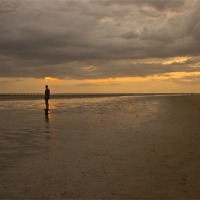 Buy canvas prints of Crosby beach after the storm by Paul Madden