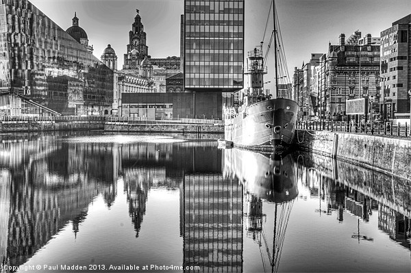 Canning Dock Black And White Picture Board by Paul Madden