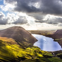 Buy canvas prints of Wastwater from Scafell Pike by Paul Madden
