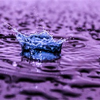 Buy canvas prints of Blue water drop on purple by Paul Madden