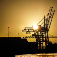 Buy canvas prints of Sunrise at the docks by Paul Madden