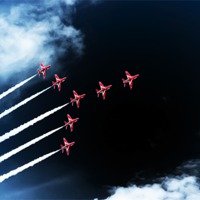 Buy canvas prints of Red Arrows Swan 1 Formation by Paul Madden