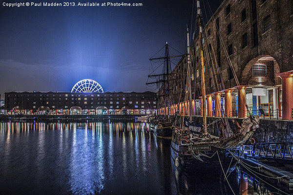 Liverpools Albert Dock at night Picture Board by Paul Madden