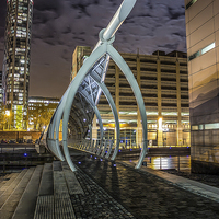 Buy canvas prints of Spine Bridge At The Pier Head by Paul Madden