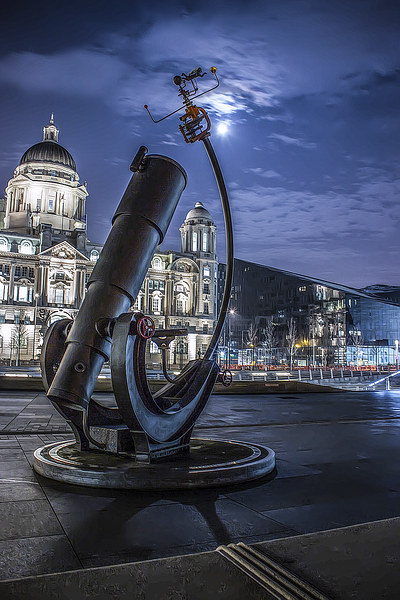 Telescope at the Pier Head Picture Board by Paul Madden