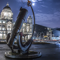 Buy canvas prints of Telescope at the Pier Head by Paul Madden