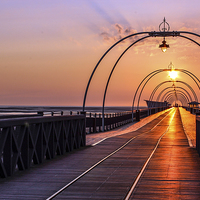 Buy canvas prints of Southport Pier At Sunset by Paul Madden