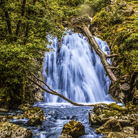 Buy canvas prints of Welsh Waterfall by Paul Madden