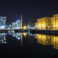 Buy canvas prints of Canning Dock clear night by Paul Madden