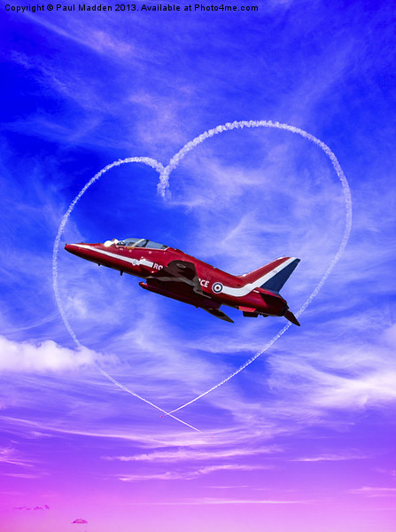 Red Arrows Love Picture Board by Paul Madden