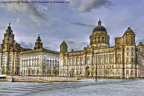 The Three Graces Of Liverpool Picture Board by Paul Madden