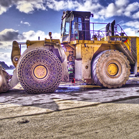 Buy canvas prints of Big Dockland Tractor by Paul Madden