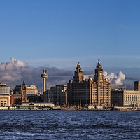 Buy canvas prints of Liverpool Cityscape Panoramic by Paul Madden