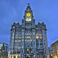 Buy canvas prints of Liver building at night by Paul Madden