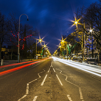 Buy canvas prints of Car lights on Lord Street by Paul Madden