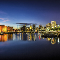 Buy canvas prints of Salthouse Dock At Sundown by Paul Madden