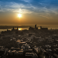 Buy canvas prints of Sunset from the tower by Paul Madden