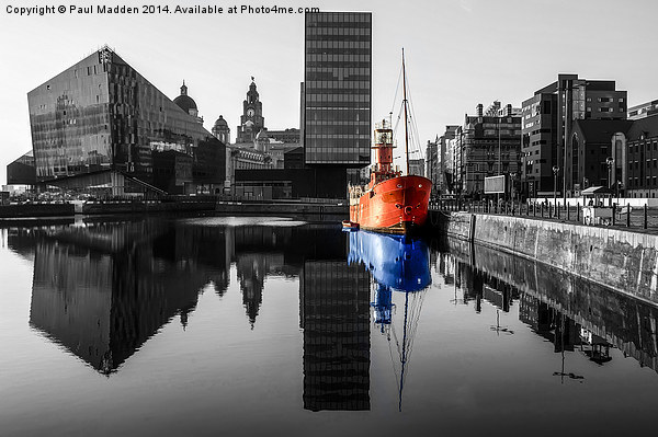 Canning Dock Red And Blue Picture Board by Paul Madden