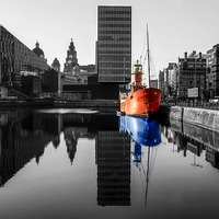 Buy canvas prints of Canning Dock Red And Blue by Paul Madden