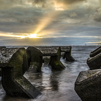 Buy canvas prints of Wallasey Wave Breakers by Paul Madden