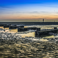Buy canvas prints of Crosby Beach at dusk by Paul Madden