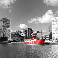Buy canvas prints of Little red boat panoramic by Paul Madden