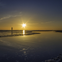 Buy canvas prints of Sunset at Crosby by Paul Madden