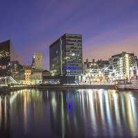 Buy canvas prints of Canning Dock at night by Paul Madden