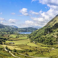 Buy canvas prints of Nant Gwynant Panoramic by Paul Madden