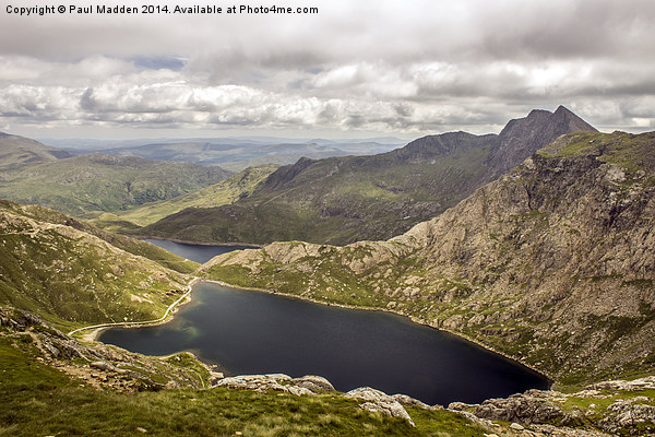 Snowdon looking down Picture Board by Paul Madden