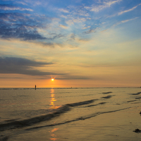Buy canvas prints of  Crosby Beach Sunset by Paul Madden