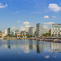 Buy canvas prints of Salthouse Dock Panoramic Skyline by Paul Madden