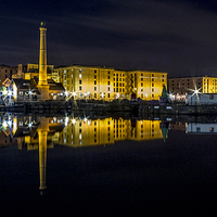 Buy canvas prints of  Albert Dock at night by Paul Madden